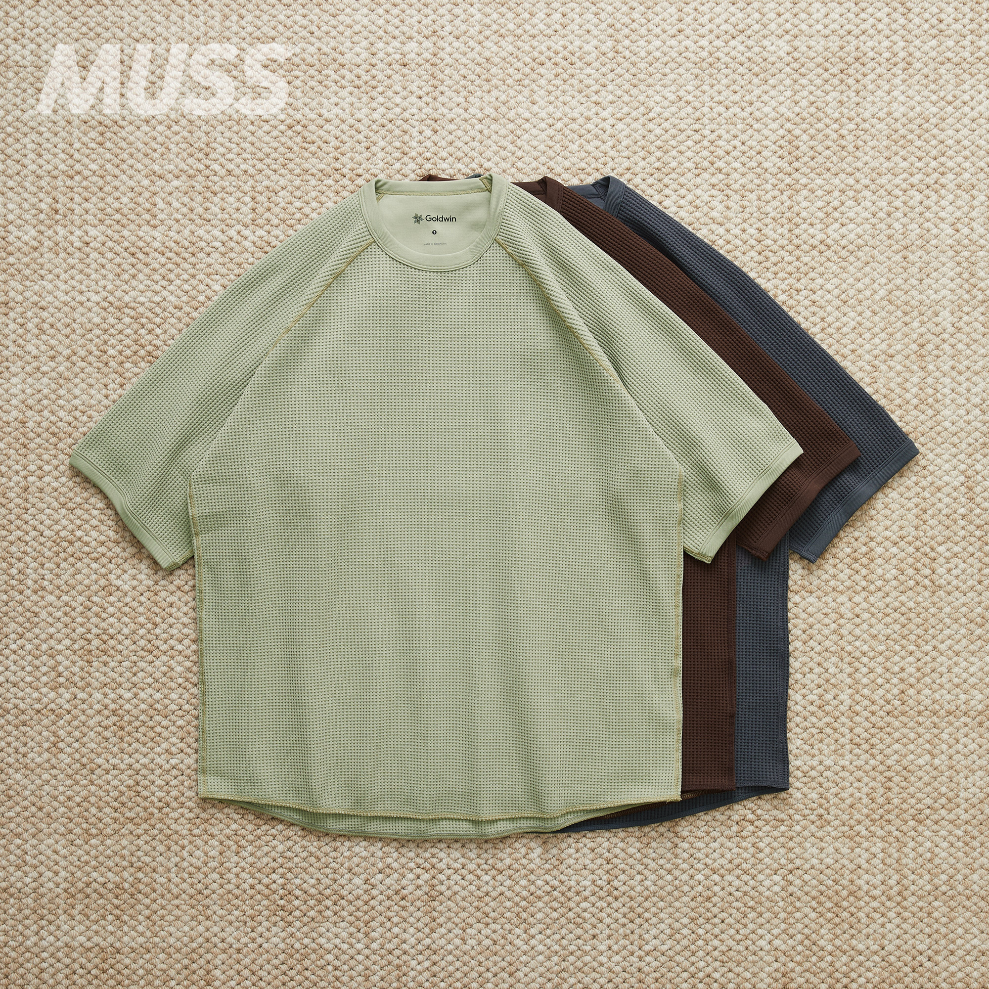 现货 GOLDWIN WF LIGHT TEE 华夫格防紫外线速干机能短袖T恤 25AW