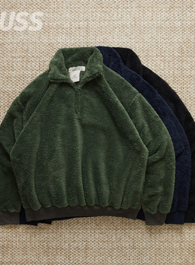 现货 REMI RELIEF SHAGGY FLEECE 日产半拉链摇粒绒复古休闲卫衣