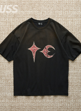 现货THUG CLUB SURVIVOR ROCK TEE 复古摇滚水洗做旧短袖T恤 25SS