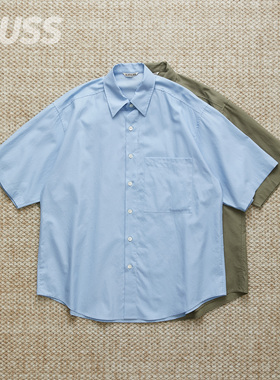 现货 AURALEE WASHED FINX TWILL BIG HALF 密织长绒斜纹短袖衬衫