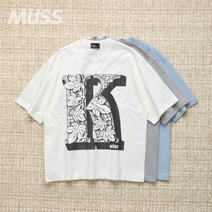 现货 KOLOR 26SCM-T19210 日产纯棉花卉字母印花休闲短袖T恤26SS