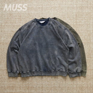 日产水洗做旧刺绣圆领卫衣 现货 SWEAT EMBROIDERY 25AW ANCELLM