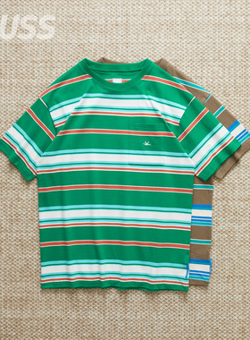 现货 LIBERAIDERS MULTI STRIPE POCKET TEE 复古条纹口袋短袖T恤