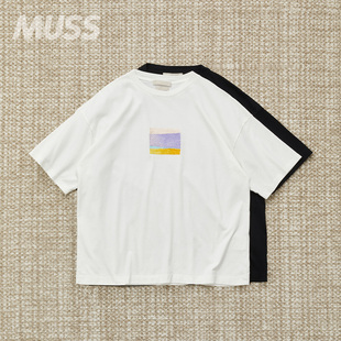 现货 YOKE EMBROIDERY TEE 日产40/2丸胴天竺棉油画短袖T恤 25SS