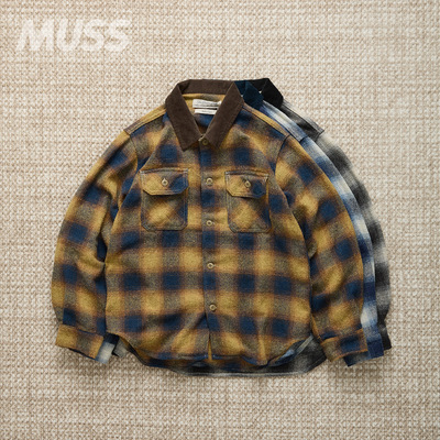 现货 REMI RELIEF JUZZ NEP CHECKED 日产再生棉复古格纹衬衫25AW