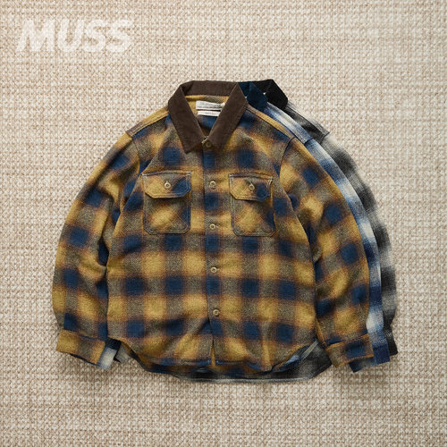 现货 REMI RELIEF JUZZ NEP CHECKED 日产再生棉复古格纹衬衫25AW