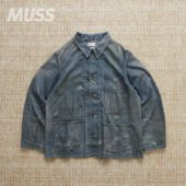 牛仔夹克 现货 25AW STAINED 日产做旧泼墨复古工装 BOWWOW PAINT