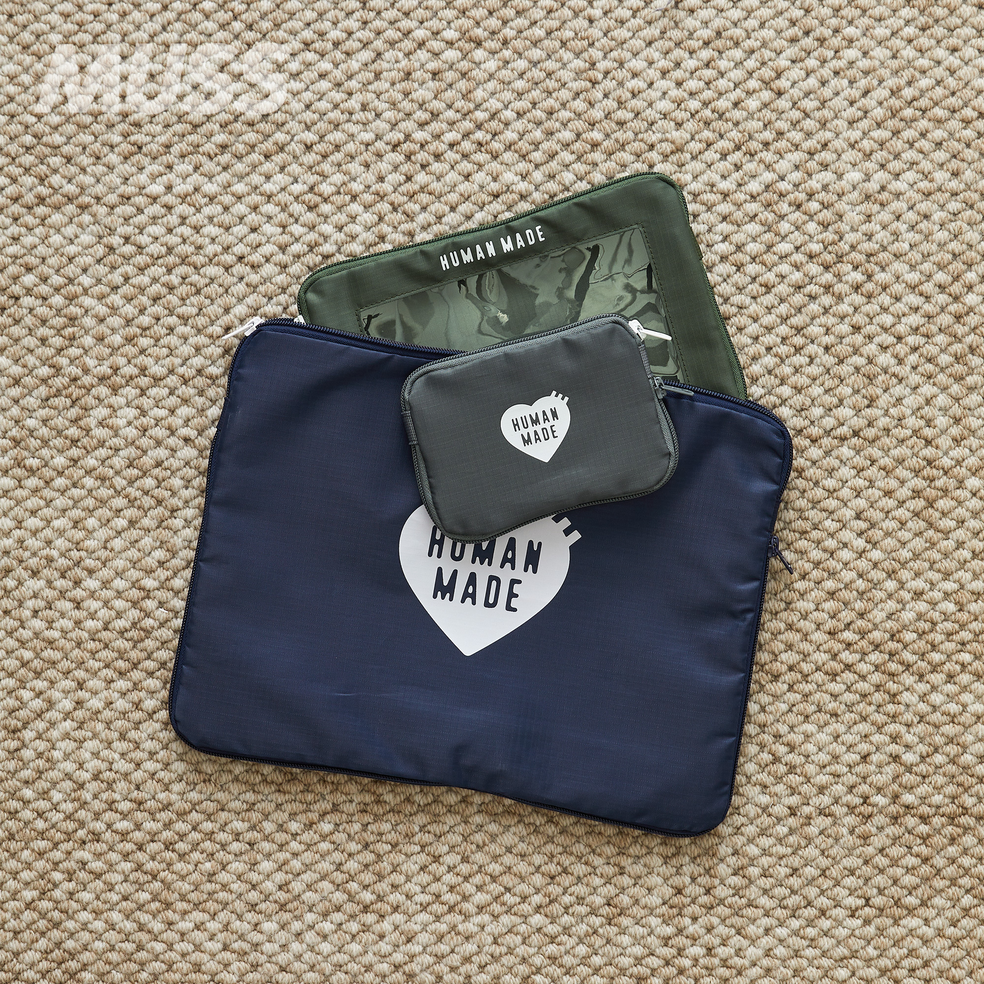 HUMANMADE尼龙爱心旅行包化妆包