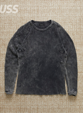 现货 ROTOL XLONG SLEEVE TEE日产机能染色水洗做旧华夫格长袖T恤