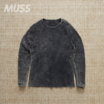 ROTOL日产染色水洗做旧华夫格T恤