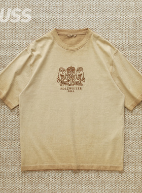 现货 HOLZWEILER RANGER EMBLEM TEE 植物染做旧徽章刺绣短袖T恤