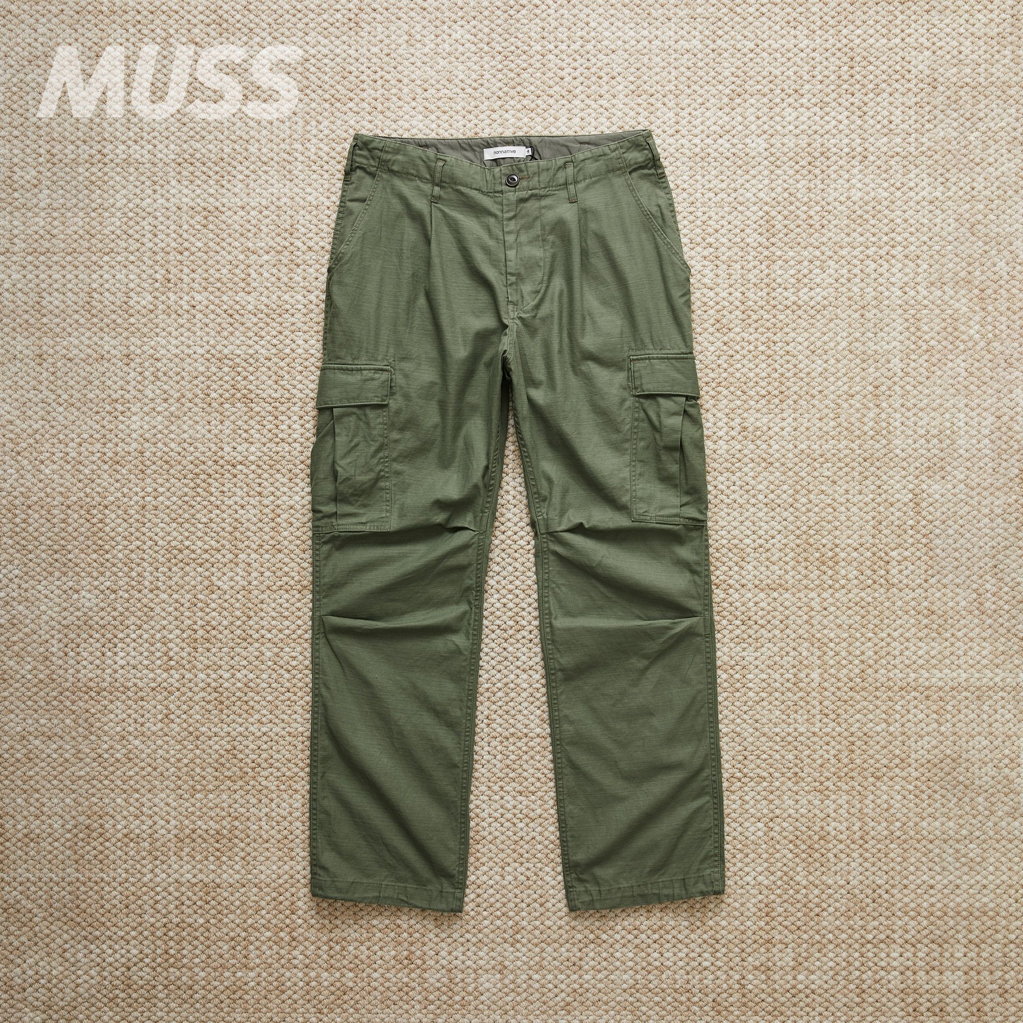 现货 NONNATIVE TROOPER 6P TROUSERS日产棉缎做旧打褶工装裤25AW