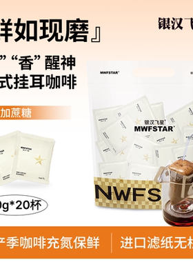 银汉飞星  挂耳咖啡新鲜现磨精品纯黑美式醇香咖啡粉手冲挂耳包