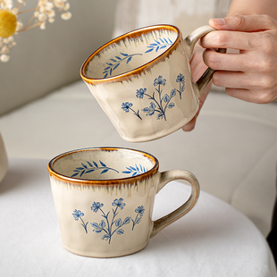 芦苇〖超好看 杯子〗精致复古咖啡杯马克杯高颜值陶瓷水杯办公室