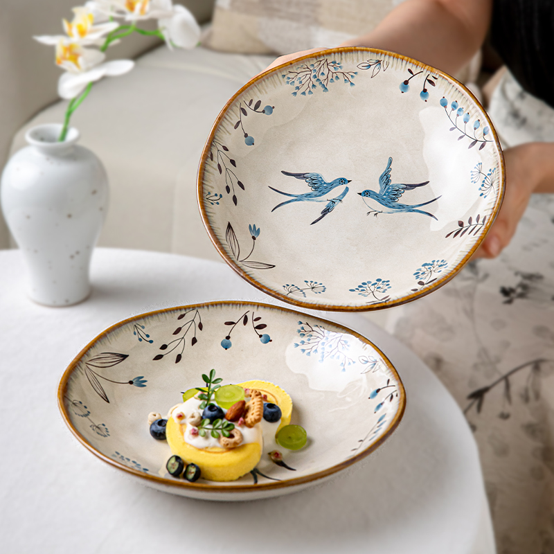 芦苇9英寸不规则深盘轻奢陶瓷