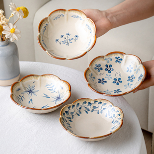 芦苇〖高颜值盘子〗6英寸小众花朵盘陶瓷甜品盘水果盘家用小菜碟