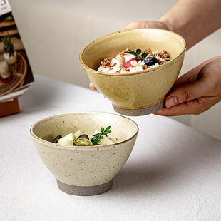 芦苇〖复古怀旧〗4.5英寸陶瓷高脚碗日式 家用米饭碗特色甜品小碗