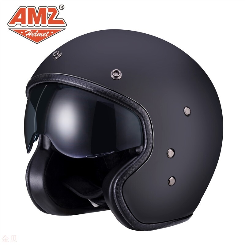 AMZ motorcycle Helmet FRP 3/4 Retro winter keep warm Halley locomotive Half helmet safety hatin the Motorcycle/Equipment/Fitting , Others Motorcycle Accessories  category - from Buy2taobao.com to provide professional Taobao agent buy service