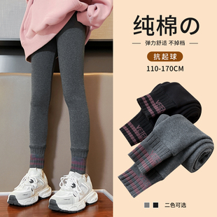 女童打底裤冬季外穿纯棉新款儿童保暖裤全棉大童女孩加绒裤子秋冬