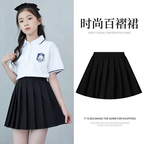 女童百褶裙夏季儿童学院风短裙