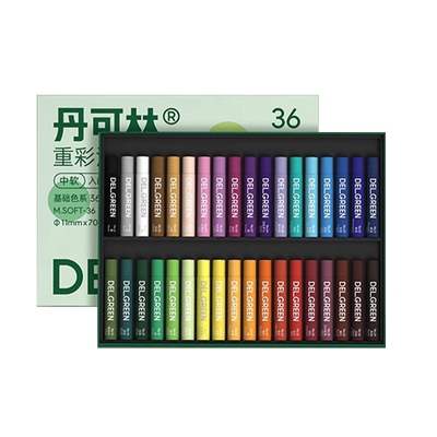 丹可林重彩油画棒中软入门级儿童安全幼儿园小学生专用24色软性蜡笔油性36色diy不脏手工具全套装刮刀专用纸
