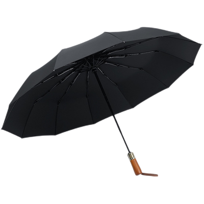 16骨雨伞男全自动木柄高档