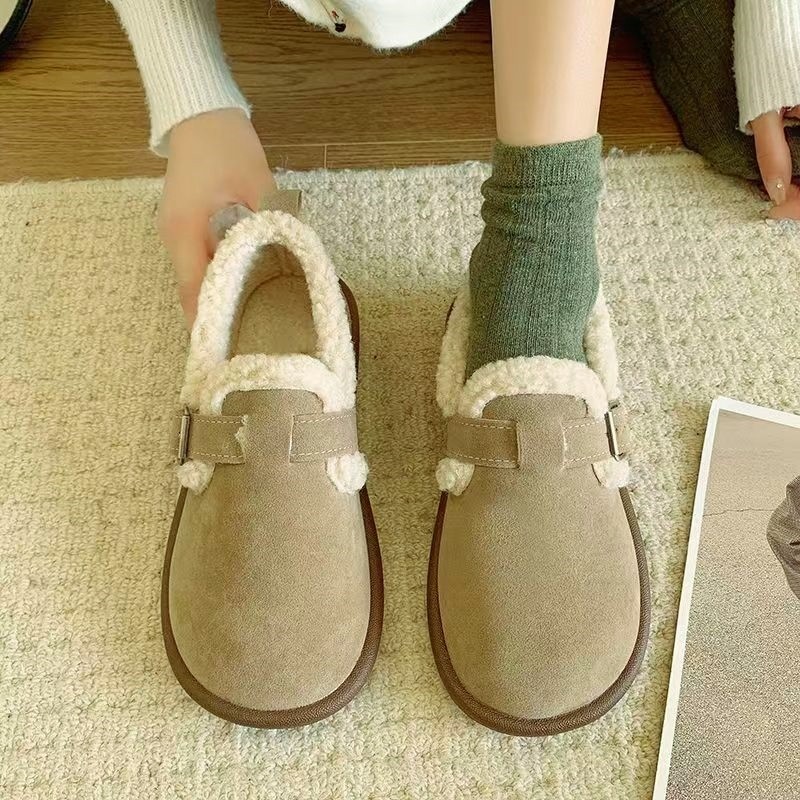 女士加绒保暖女鞋2024年冬季新款豆豆鞋毛毛鞋软底舒适休闲鞋棉鞋,女鞋,棉鞋,淘宝优惠券,粉丝福利购,淘宝优惠卷