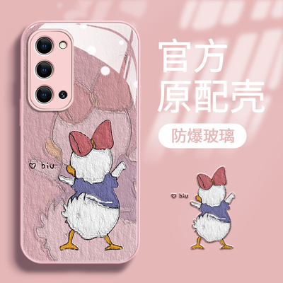 opporeno5玻璃手机壳油画