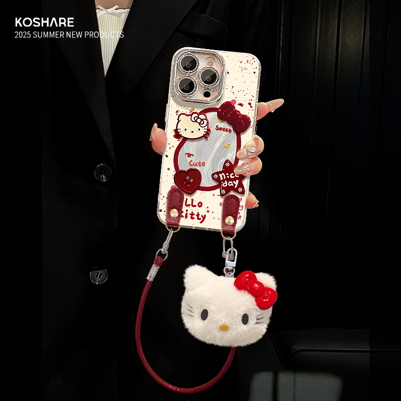 适用nova14羽纱壳kt猫公仔手机壳