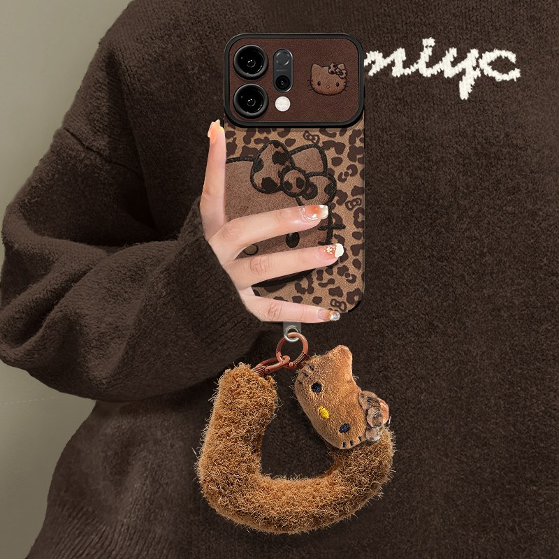 适用reno14大视窗豹纹猫咪手机壳