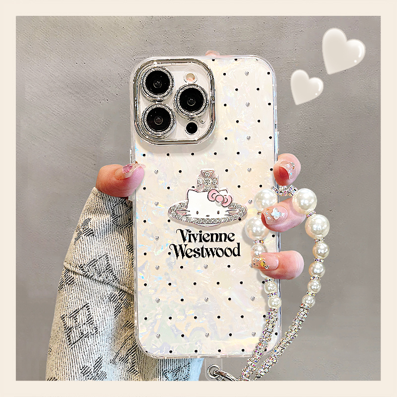 适用苹果17贝壳纹波点kt猫手机壳