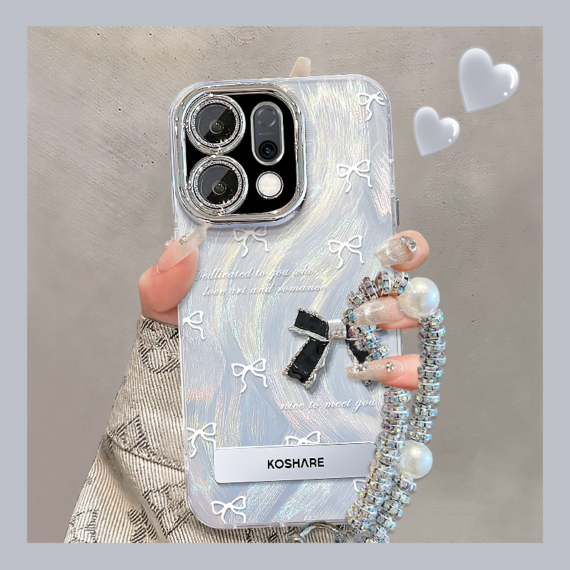 适用opporeno14羽纱蝴蝶结手机壳