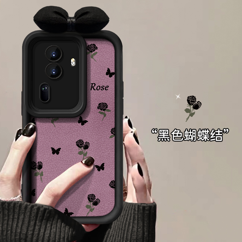 适用于reno13天眼羊皮玫瑰手机壳