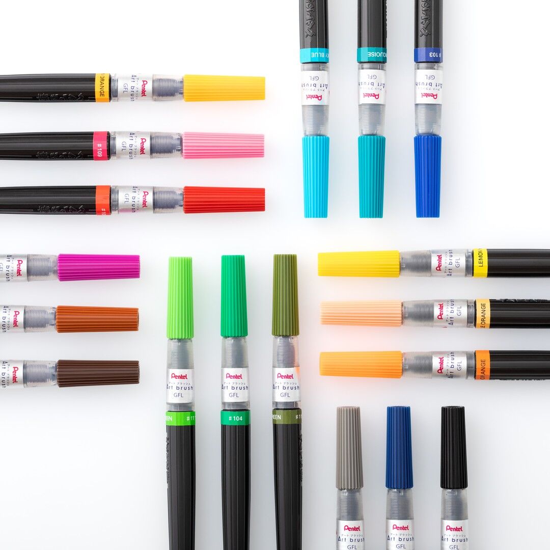 pentel派通艺术画笔彩色科学毛笔