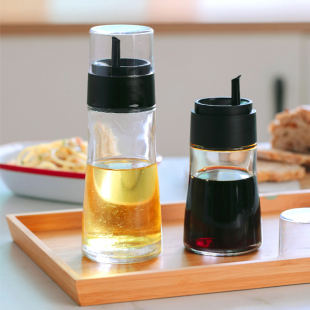 ASVEL 日本玻璃酱油壶带盖防漏家用调味料酱香油小醋瓶罐厨房用品