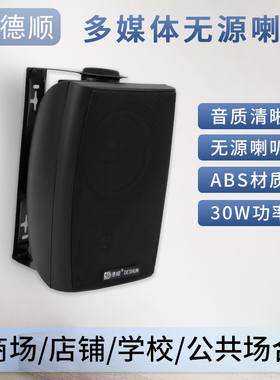 德顺60D无源黑色壁挂超市店铺广场音响30W壁挂式音箱定压扩音