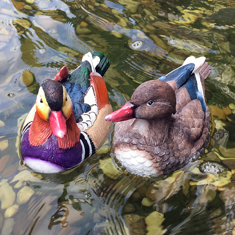 仿真小黄鸭子树脂花园水池鸳鸯