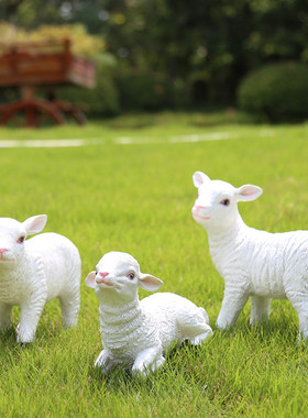 仿真小羊摆件树脂工艺品生肖羊花园庭院客厅装饰招财景观动物雕塑