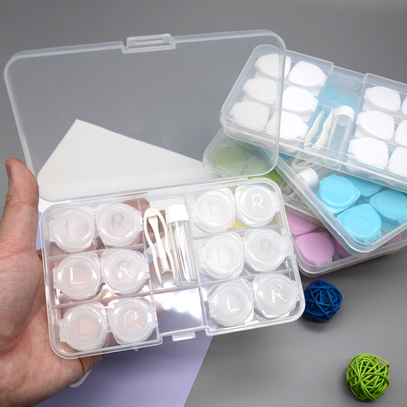 大容量便携翻盖扣式隐形眼镜盒