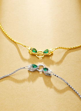 ADHORA  S925银双灵蛇闪锆高级感冷淡风项链送女友送闺蜜