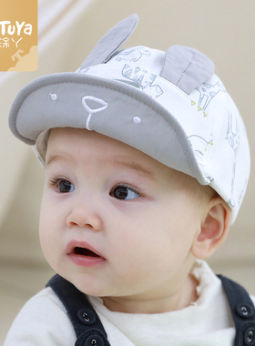 婴儿帽子春秋薄款男宝宝小月龄鸭舌帽6到12个月3婴幼儿遮阳帽纯棉