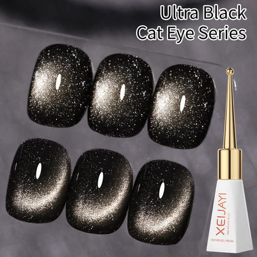 新款爆闪极黑猫眼指甲油胶