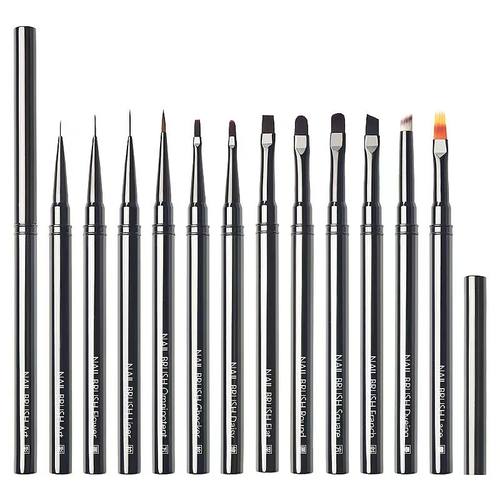 日式金属美甲笔刷套装彩绘专用拉线笔晕染扫扫笔渐变超细光疗笔