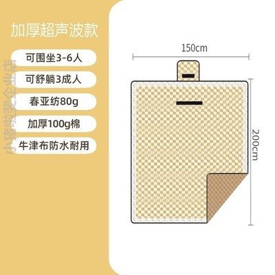 春游垫子户外便携野炊垫防潮垫沙滩野餐草坪加厚地垫露营儿童防水