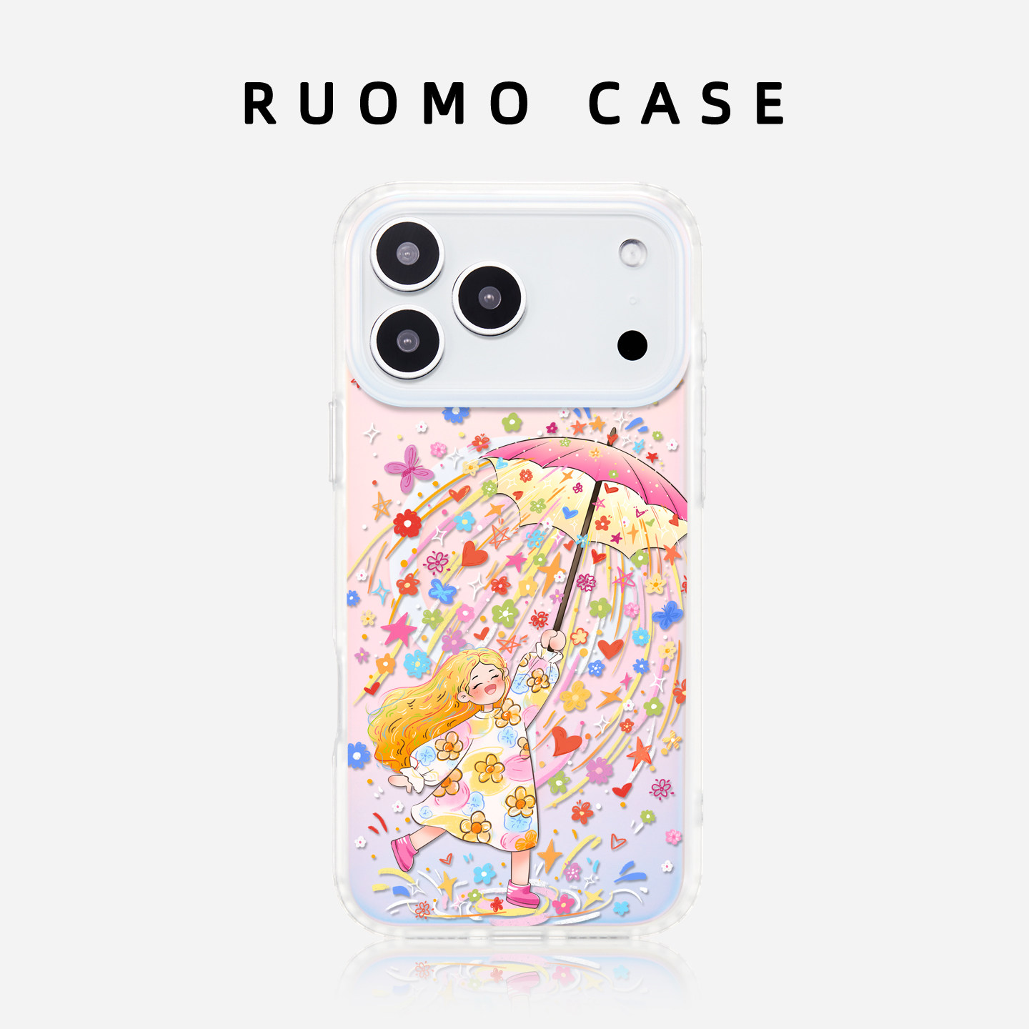 若墨适用苹果17promax手机壳新款iphone16pro女磁吸渐变镭射15带挂绳高级感14小众13创意卡通女孩12保护壳