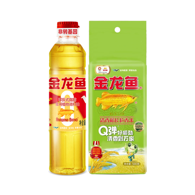 金龙鱼黄金比例食用植物调和油400ml+大米500g【kl】