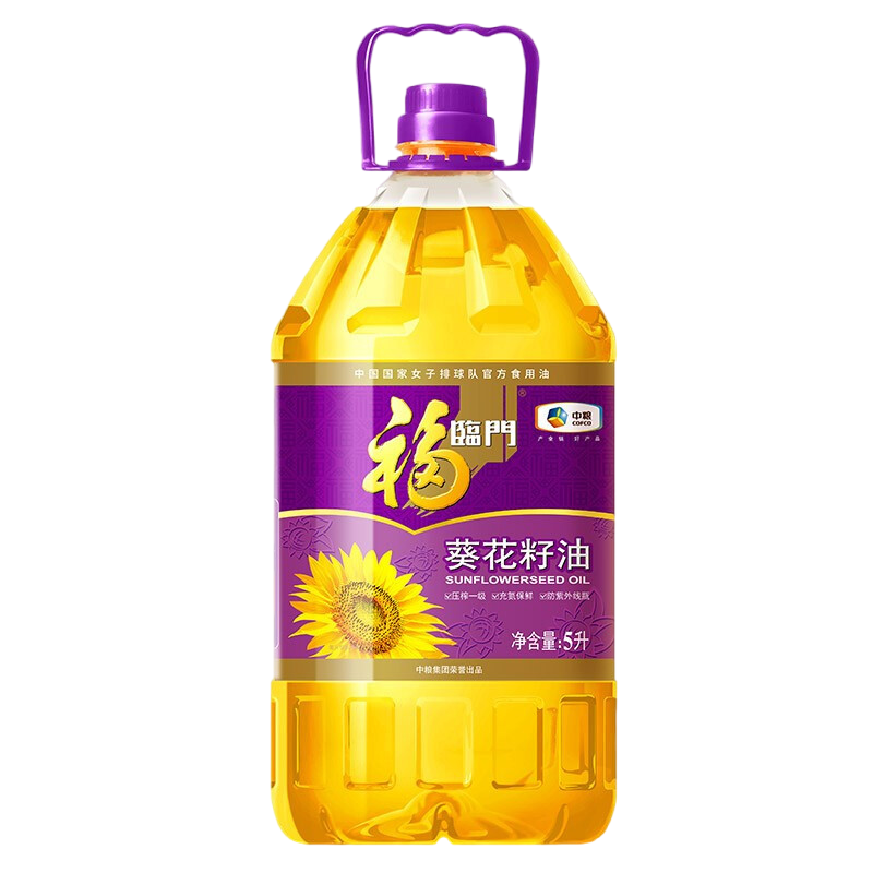 福临门压榨一级葵花籽油5L