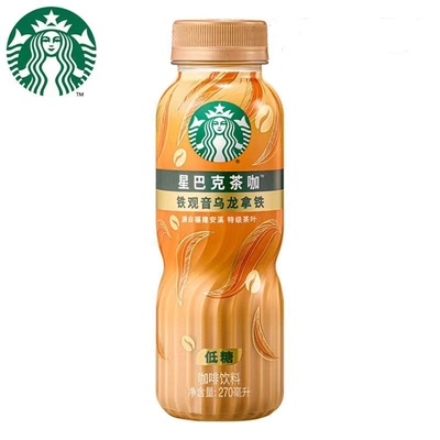 【清仓直播】星巴克茶咖低糖咖啡饮料 270ml*6 铁观音乌龙拿铁