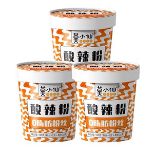 莫小仙酸辣粉桶装100g*3桶冲泡方便速食米粉T
