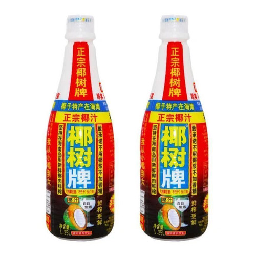 椰树牌椰汁大瓶1.25L*2瓶年货椰奶果汁饮料【临期】-TJB